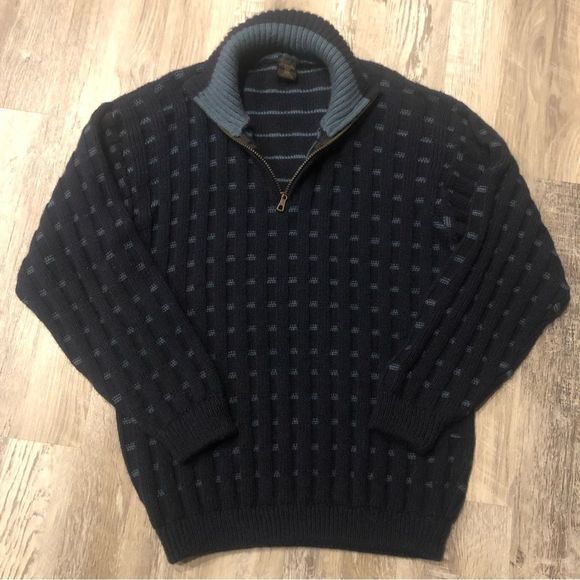 ARTESANIAS YLATEX Men’s Alpaca Sweater Size Small Pullover 1/4 Zip Chunky - Picture 2 of 10